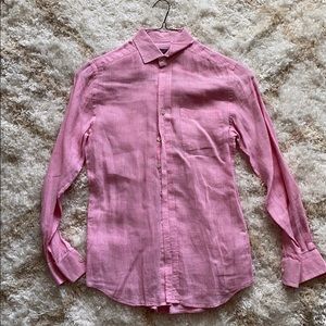 Pink Linen Button Up